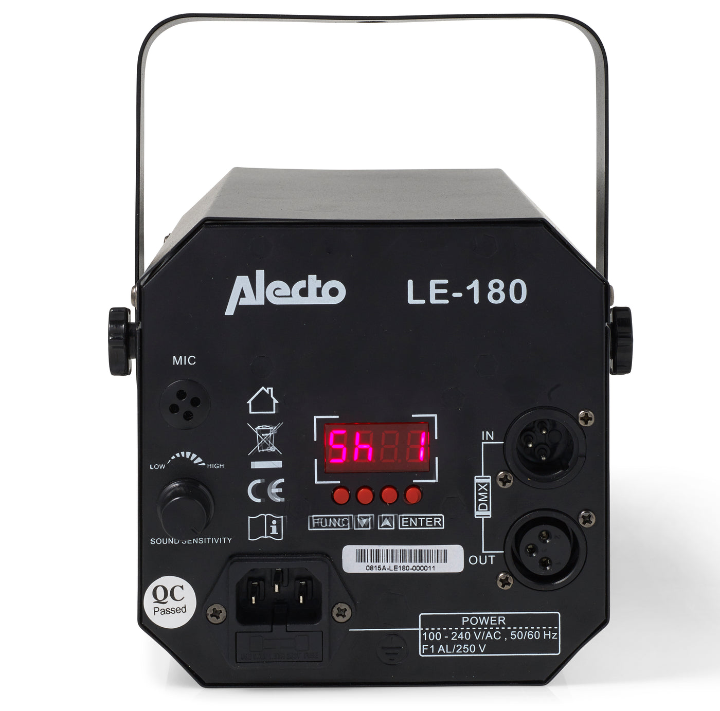Alecto LE-180 - LED Discolampe, Effektstrahler mit DMX-Ein- und Ausgang und 8 vorprogrammierte Lichteffekte