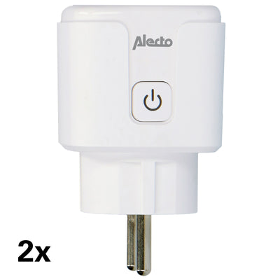 Alecto SMART-PLUG10 - Smarter WLAN-Zwischenstecker, 16 A, 3680 W, 2er-Pack, Weiß