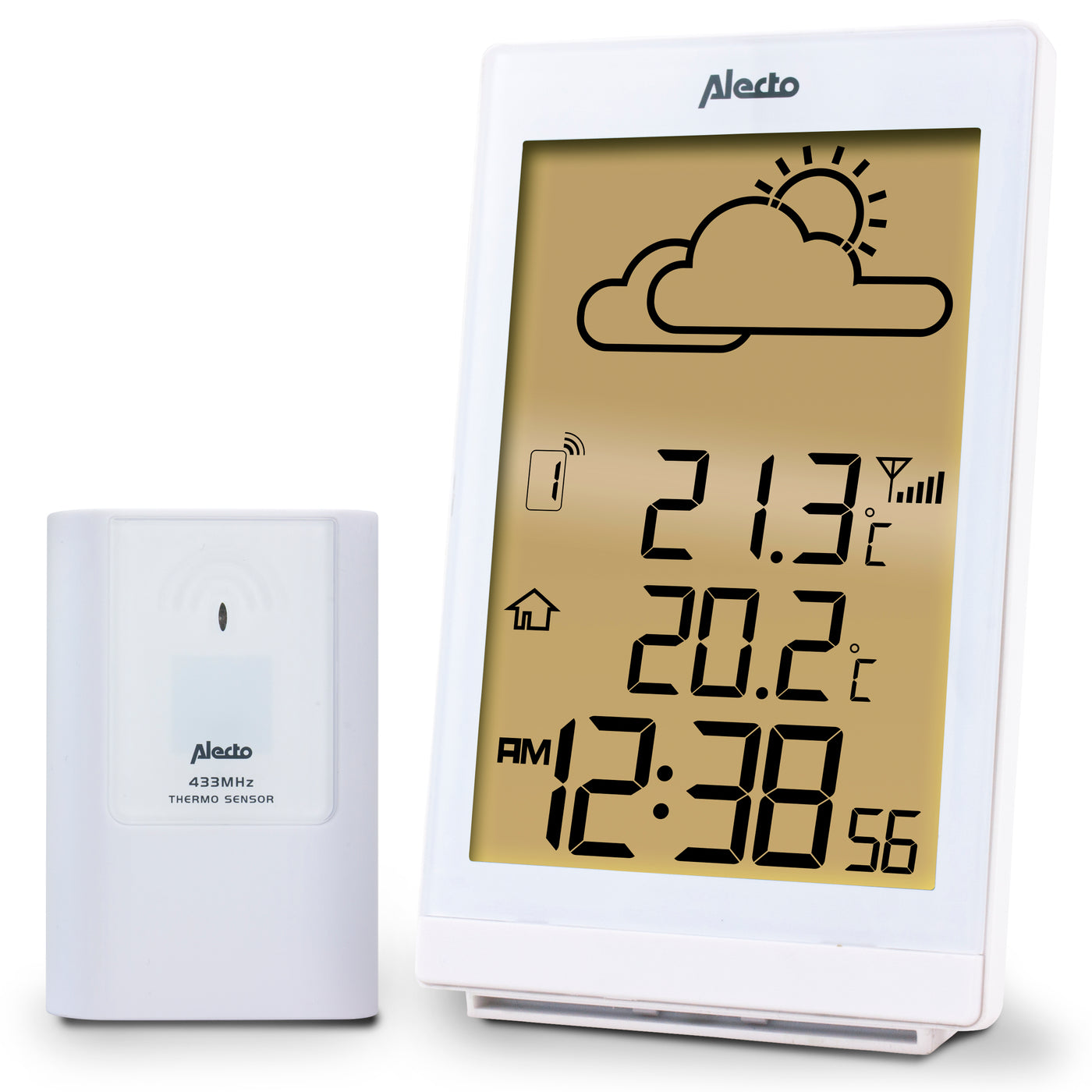 Alecto WS-2200WT - Wetterstation mit kabellosem Außensensor, weiß