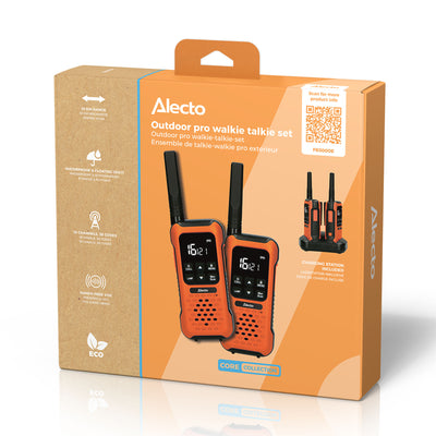 Alecto FR300OE - Robustes Funkgerät, Reichweite von bis zu 10 Kilometern, Orange/Schwarz