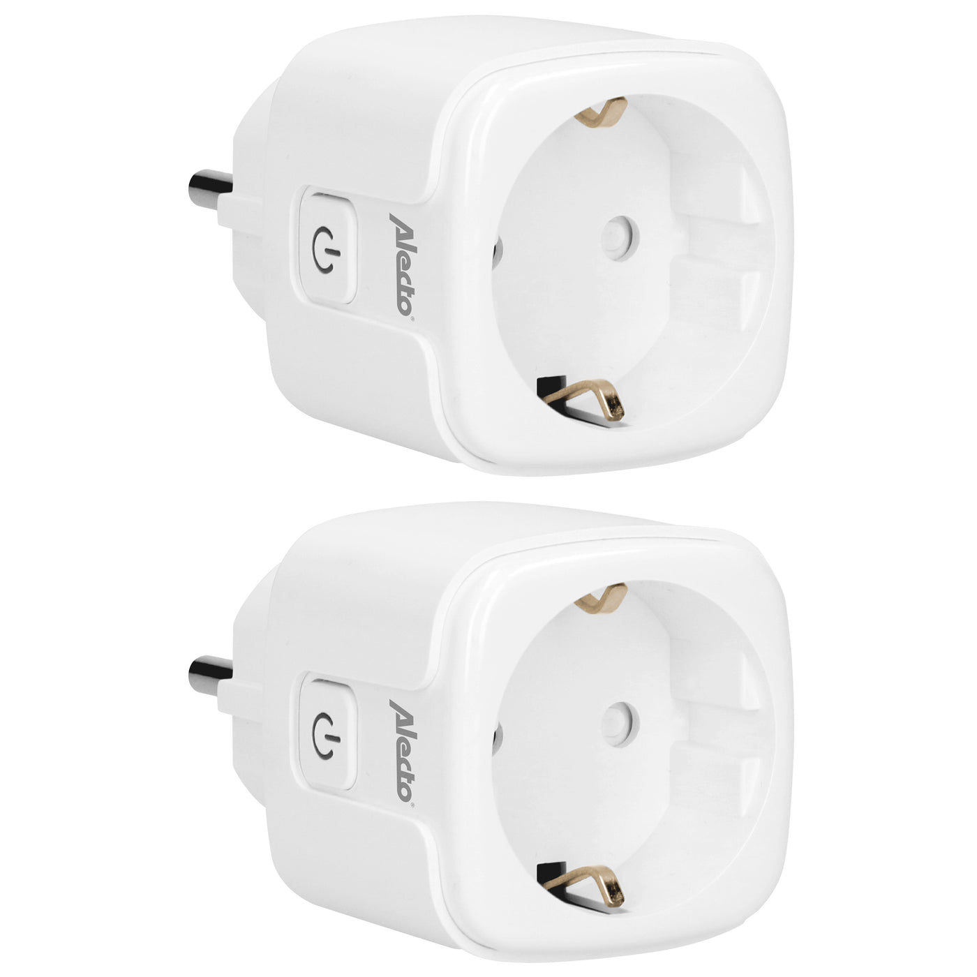 Alecto SMART-PLUG10 - Smarter WLAN-Zwischenstecker, 16 A, 3680 W, 2er-Pack, Weiß