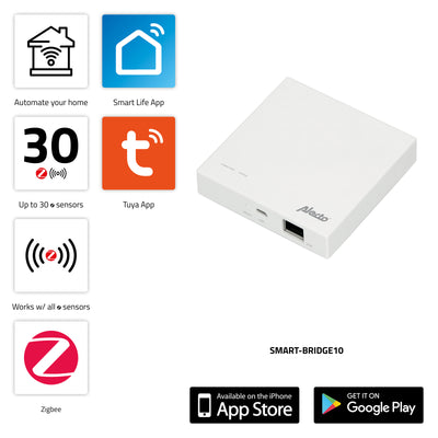 Alecto SMART-SMOKE10 SET 3 - Starterset Smart Zigbee Verbindungsstück mit 3 Smart Zigbee Rauchmeldern