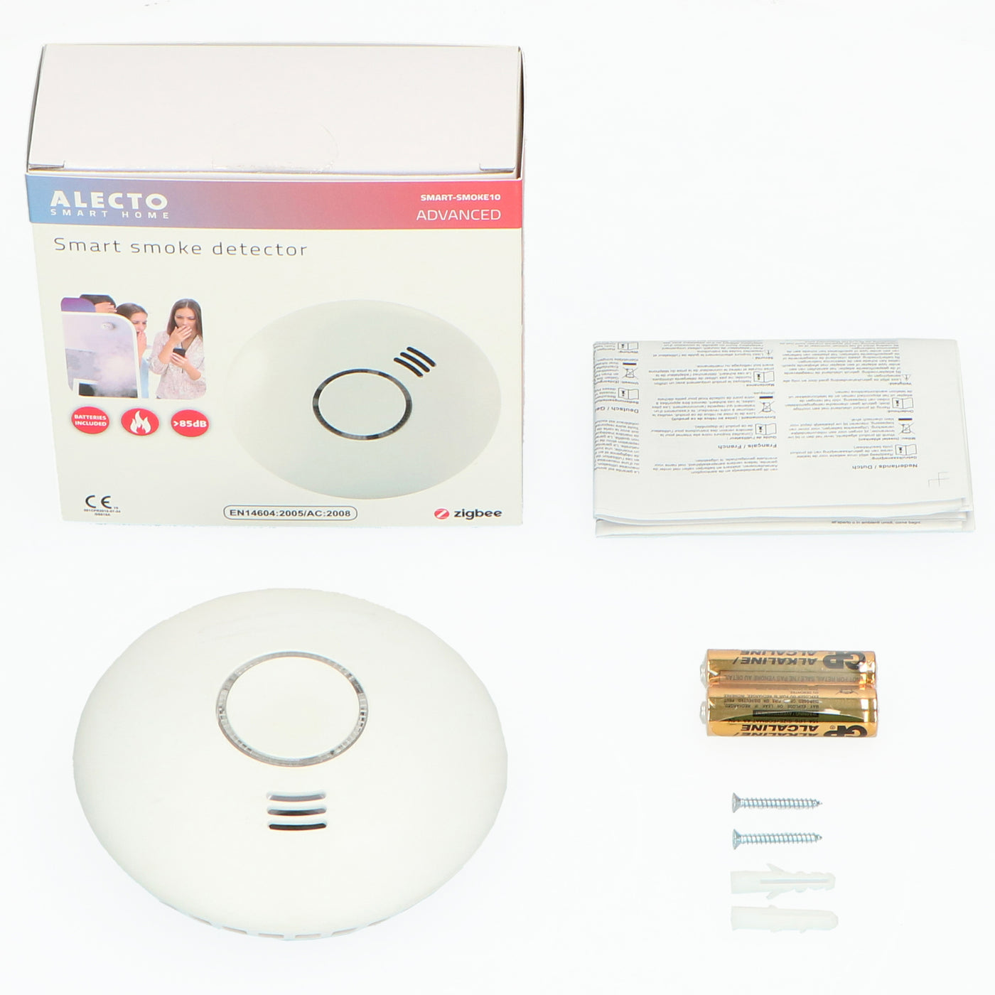 Alecto SMART-SMOKE10 SET 3 - Starterset Smart Zigbee Verbindungsstück mit 3 Smart Zigbee Rauchmeldern